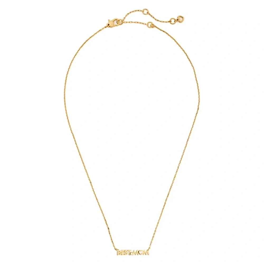 KATE SPADE • Gold Love You, Mom Best Mom Pendant Necklace - Picture 3 of 4